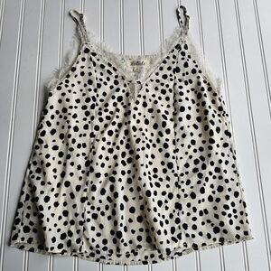 Listicle From The Buckle Spotted Lace Trim Cami Top Womens Small